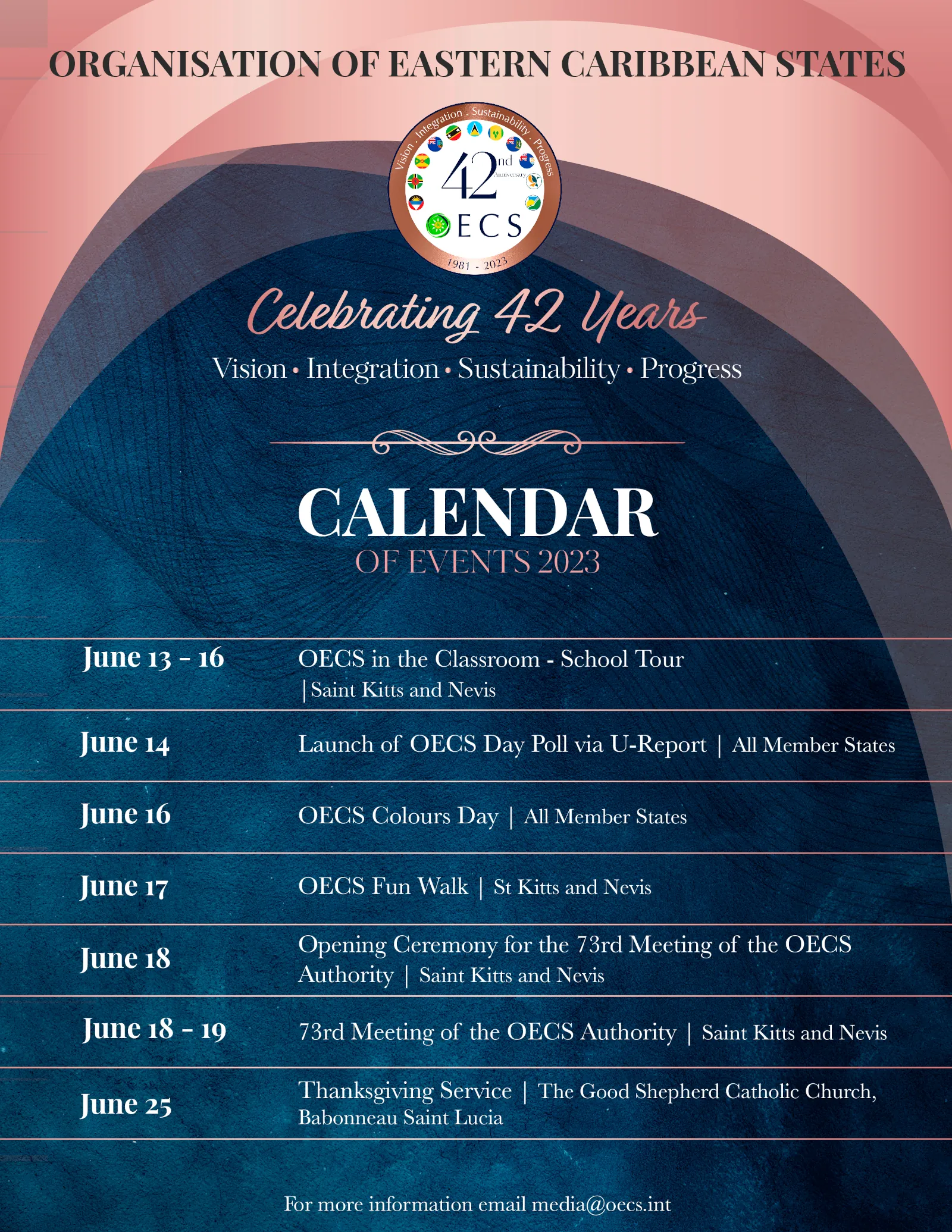 OECS 42nd Calendar of Events