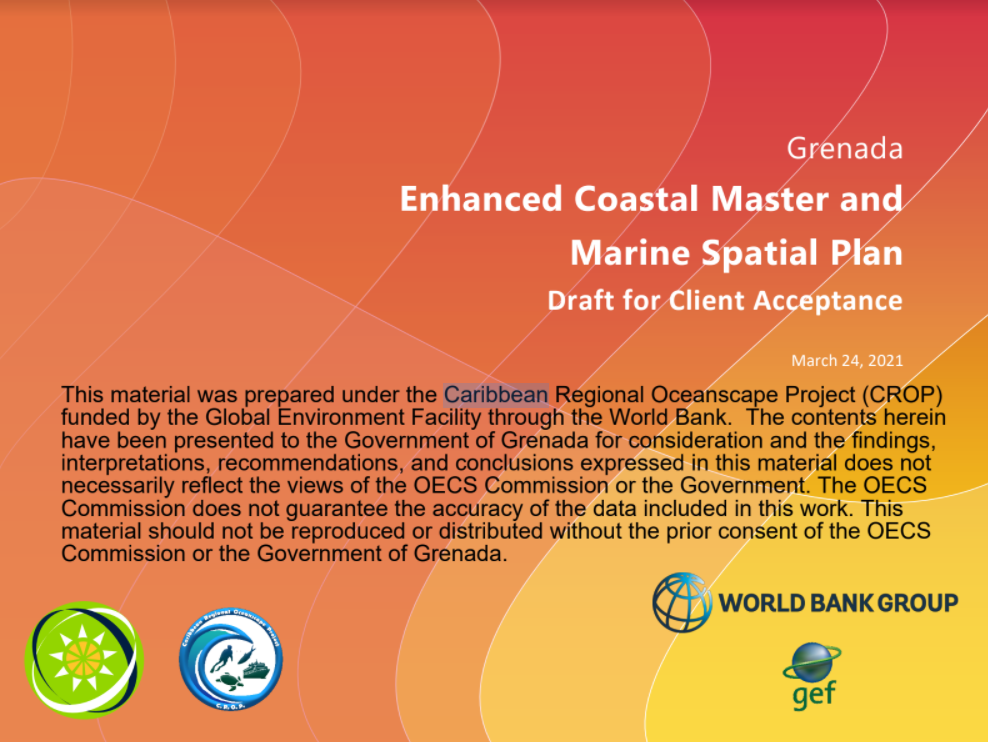 Grenada Enhanced Coastal Master and Marine Spatial Plan