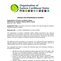 Organisation of Eastern Caribbean States (OECS) - Data for Decision Making (DDM) Project - Consultancy Services to Prepare Five-Year Strategy for Regional Statistical Capacity Building