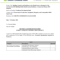 OECS Request for Bids - Procurement of Laboratory Equipment, Reagents, and Consumables MOH Saint Lucia