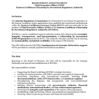 Interim Regulatory Commission: Eastern Caribbean Citizenship by Investment Regulatory Authority  - Chief Executive Officer