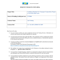   Caribbean Regional Air Transport Connectivity Project (CATCOP) Saint Lucia - Lab Testing