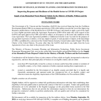 Government of Saint Vincent and the Grenadines - Ministry of Finance, Economic Planning and Information Technology - Improving Response and Resilience of the Health Sector to COVID-19 Project 