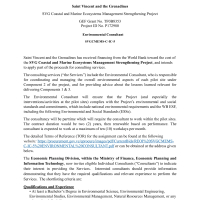 Saint Vincent and the Grenadines - SVG Coastal and Marine Ecosystems Management Strengthening Project - Environmental Consultant 