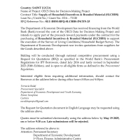 Government of Saint Lucia: OECS Data Decision-Making Project - Supply of Household Incentives & Branded Material (SLCHBS)