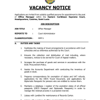 Eastern Caribbean Supreme Court  - Office Manager