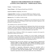   CARPHA: Consultancy to evaluate the DHIS2 Cancer Module currently implemented for cancer registry data collection by the Ministry of Health, Grenada