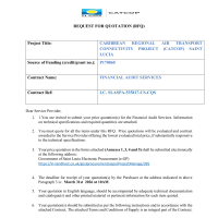 Caribbean Regional Air Transport Connectivity Project (CATCOP) Saint Lucia - Financial Audit Services