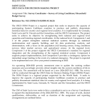 Government of Saint Lucia OECS Data for Decision Making Project - Survey Coordinator – Survey of Living Conditions - Household Budget Survey