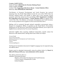   Government of Saint Lucia: OECS Data for Decision Making Project - Upgrading of the Server Room – Central Statistics Office, ICT Equipment to facilitate the Upgrading of the Server Room